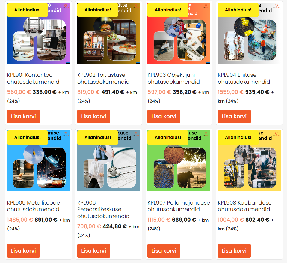 Ohutusdokumentide komplektid