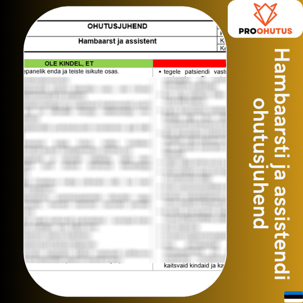 131 Hambaarsti ja assistendi ohutusjuhend 2 Hambaarsti ja assistendi ohutusjuhend eestikeelne