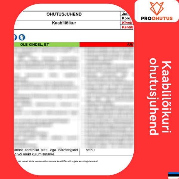 388 Kaablilõikuri ohutusjuhend 2 Kaablilõikuri ohutusjuhend eestikeelne