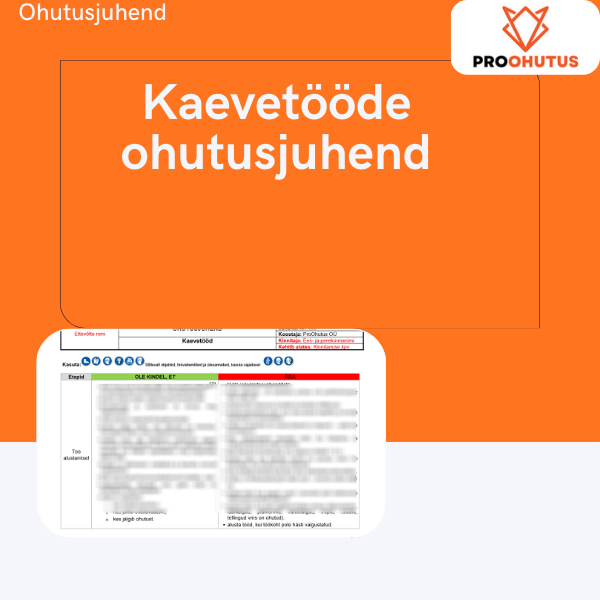 Kaevetööde ohutusjuhend