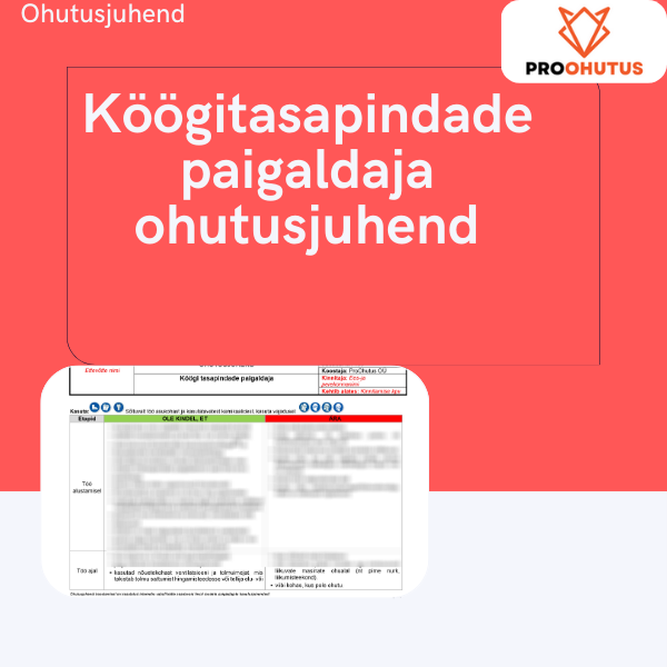 Köögitasapindade paigaldaja ohutusjuhend