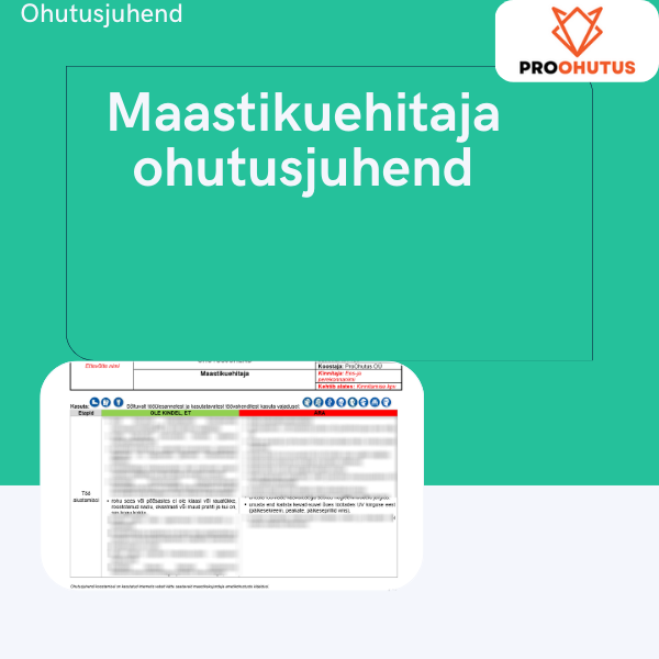 Maastikuehitaja ohutusjuhend