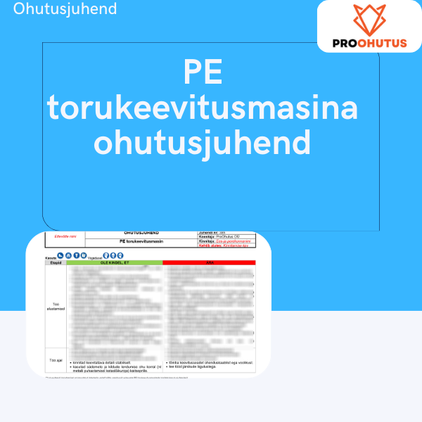 PE torukeevitusmasina ohutusjuhend