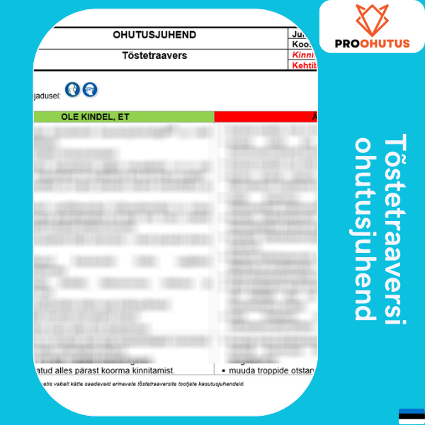 389 Tõstetraaversi ohutusjuhend 2 Tõstetraaversi ohutusjuhend eestikeelne