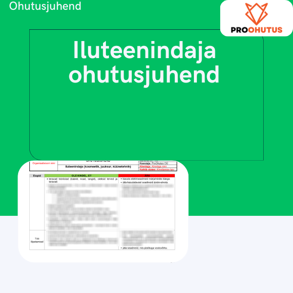 Iluteenindaja ohutusjuhend