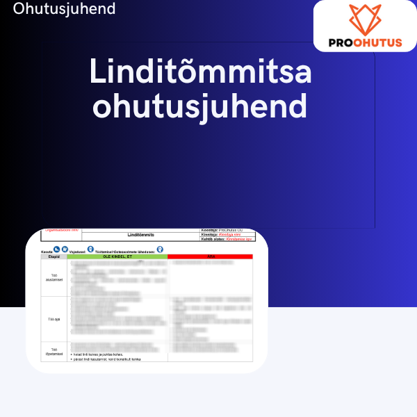 Linditõmmitsa ohutusjuhend
